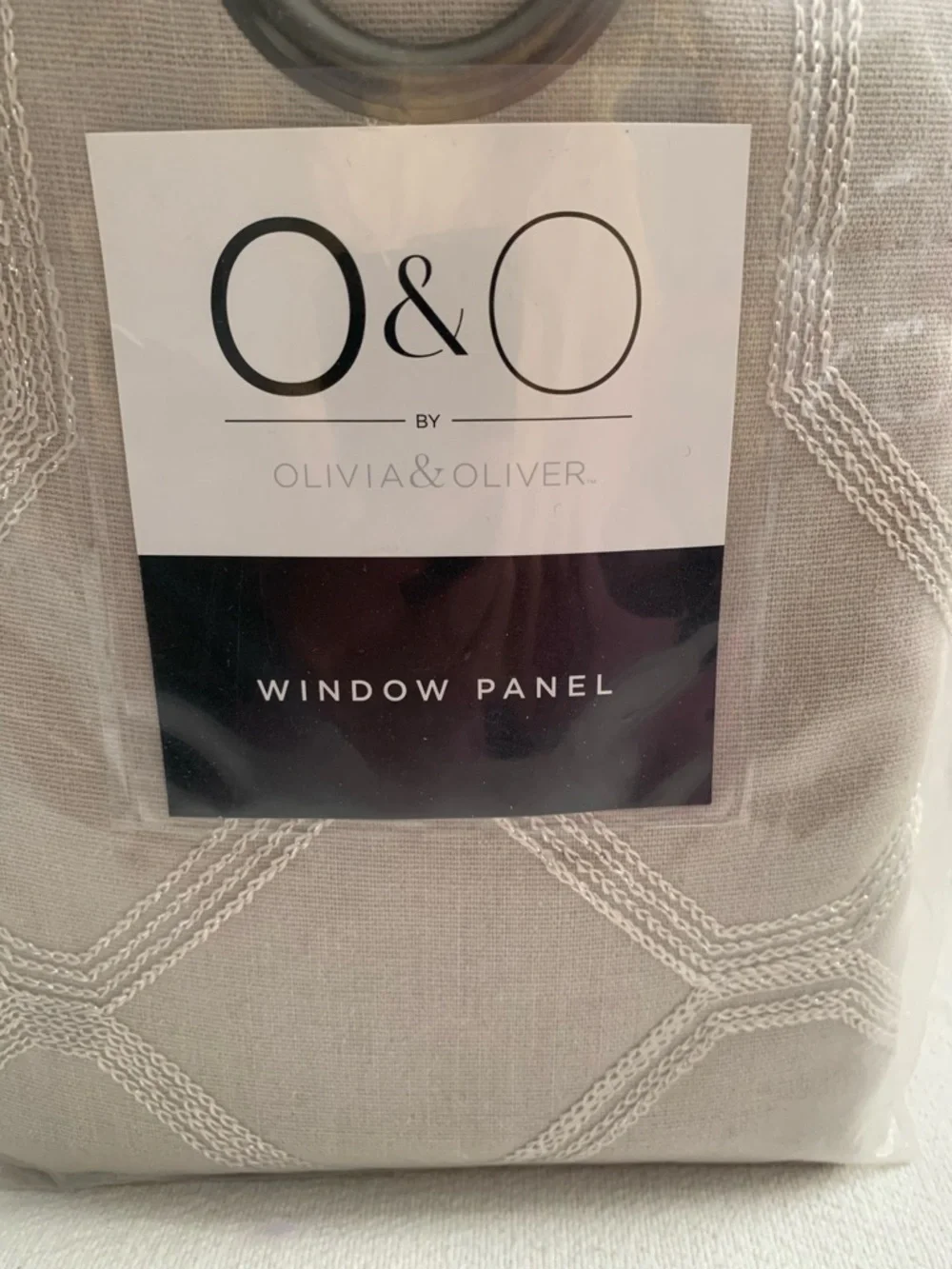 NWOT O&O by Olivia & Oliver Black Out Beige Grommet Window Panel